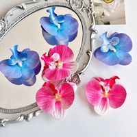 Bunga Phalaenopsis Cetak 3D Kain Bercahaya Buatan Tangan Berkualitas Tinggi Putih Modern DIY Jepit Rambut Aksesoris Corsage Souvenir Pesta