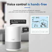 Termostat WiFi cerdas, kontrol suara LCD kontrol suara, termostat dua dalam satu untuk AC dan pengontrol pemanas lantai