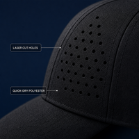 Casquette de performance perforée vierge, ventilation découpée au laser, réglable, pour le sport et la course, broderie de logo personnalisée, OEM, vente en gros, faible MOQ