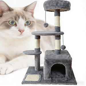 Torre <span class=keywords><strong>para</strong></span> Gatos de Cuatro Niveles con Postes de Sisal <span class=keywords><strong>para</strong></span> Rascar y Condo <span class=keywords><strong>para</strong></span> Gatos de Interior - Product Image 1
