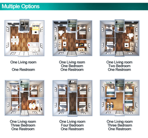 บ้านสำเร็จรูปแบบ Granny Flat วัสดุใหม่ทนไฟ ขนาด 20 ฟุต 40 ฟุต บ้านคอนเทนเนอร์แบบขยายได้ ห้องนอนสองปีก ดีไซน์ทันสมัย - Product Image 5