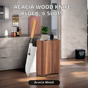 Nouveau support à couteaux en acier inoxydable écologique Nature, 6 emplacements, présentoir de cuisine - Product Image 2