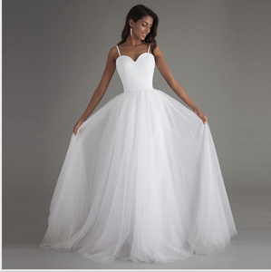 Nuevo diseño <span class=keywords><strong>de</strong></span> China blanco en Stock <span class=keywords><strong>de</strong></span> moda sin tirantes Slim novia Simple vestido barato <span class=keywords><strong>de</strong></span> la boda - Product Image 2