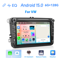 Radio para Auto Podofo de 8'' con Android 6+128G para VW Polo/Caddy/Golf/Seat/Skoda, Autoradio Inalámbrico con Carplay y Android Auto, Wifi, GPS de Fábrica