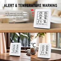 Thermomètre hygromètre sans fil numérique LCD 5109 avec affichage trois-en-un pour intérieur/extérieur et 3 capteurs de surveillance de la température et de l'humidité