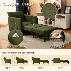 كرسي نوم معياري على شكل حرف L 84 "طويل جدًا قابل للتحويل 3 في 1 4 في 1 كرسي نوم للكبار صغير لغرفة المعيشة - Product Image 5