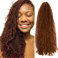 Extensions de Cheveux Synthétiques Sister Loc Tressées au Crochet de 18 Pouces Ombre Naturelle Douces Dreadlocks Sisterlocks Sister Loc