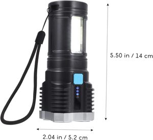 Lampe torche tactique LED rechargeable haute puissance en gros avec chargement USB, 1000+ lumens, étanche IP66, pour camping, en ABS - Product Image 2