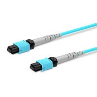 MOP-8 UPC (F) ke MOP-8 UPC (F), 8 Serat, Multimode (OM3), Tipe B, Plenum (OFNP), 0.35dB Maks, Panjang Kustom MOP Jumper