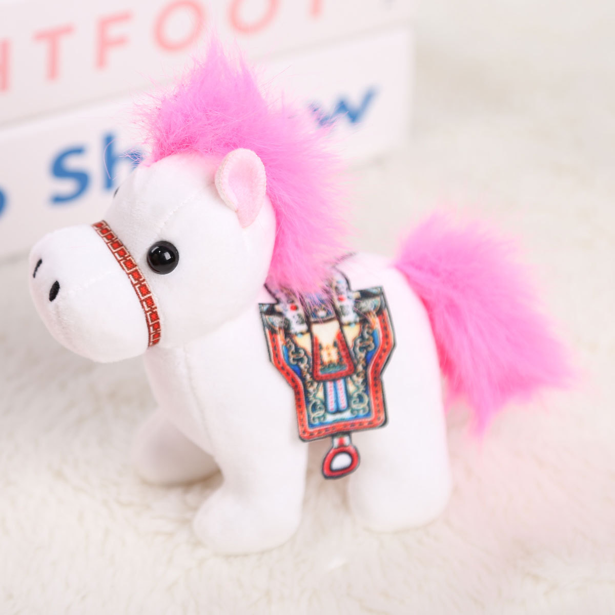 Puledro Pony con Sella da 10 cm - Bianco