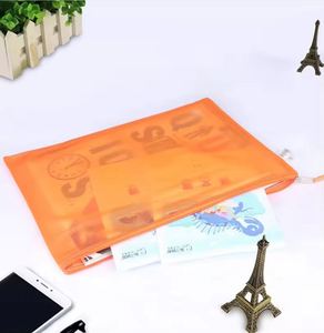 Wholesale Frosted Waterproof PVC File Bag 30pcs Set <b>Mesh</b> Zipper Pouch Clear <b>Plastic</b> Document Folder Storage - Product Image 2