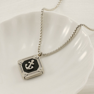 Zogxin Anchor Pendant Stainless Steel Necklace Men's Retro Punk Style Themed Geometric Jewelry Gift - Product Image 3