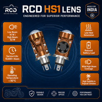 Kit de conversion de phare mini bi-LED RCD H4 HS1 PX43t PX43t-Base avec lentille de projecteur pour moto Yamaha Honda Suzuki