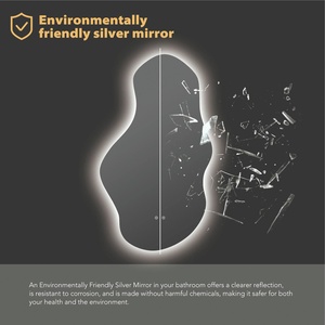 3 màu sắc và Dimmable Nhà máy cung cấp không đối xứng không khung không đều dẫn với Đèn backlit Gương phòng tắm - Product Image 6