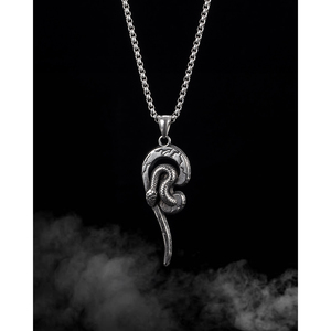 قلادة مجوهرات عتيقة من الفولاذ المقاوم للصدأ ، قلادة شخصية هيب هوب للرجال من التيتانيوم الصلب ملفوفة ، قلادة ثعبان ، قلادة رجالي - Product Image 3