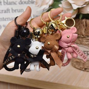 New Cartoon Resin Wool Bear <b>Keychain</b> Chain Female Creative Cute Fashion Couple Accessories Bag Pendant Gift Key Chains - Product Image 1