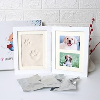 Cadre photo moderne en bois massif, étanche, fait main, avec empreinte de patte de chat ou de chien, finition peinture naturelle, numérique, pour DIY
