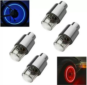 Bouchons De Valve De Pneu Lumineux Pour Voiture | Capuchons D'air Fluorescents – Décoration Automobile Lumineuse, 4 Bouchons De Valve Pour Voiture/SUV/cycle/camions/motos, Voiture Cool