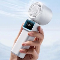 Ventilador de bolsillo con motor sin escobillas de la fábrica Anfuyou, con pantalla digital de espejo infinito 3D, plegable y portátil, con refrigeración intensa.