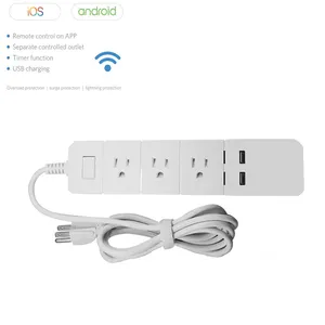 Tuya WiFi Smart Power Strip US Alexa and Google Assistant use surge protector power strip travel with usb power strip