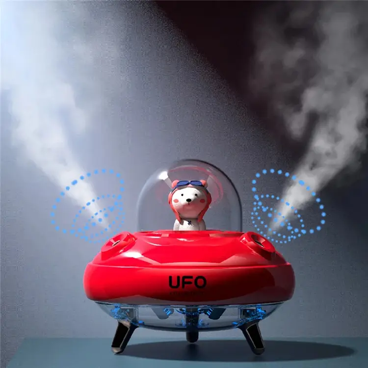 جديد أسلوب كهربائيّ زيت طبيعي ناشر رائحة المزدوج رذاذ الهواء المرطب 400 مللي بالموجات فوق الصوتية ضباب بارد UFO مبيد مرطبات