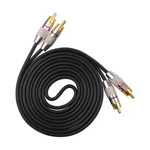 定制2通道rca电缆组件黄金音频电缆2rca至2rca电缆1m 2m 3m 5m 10m视频公对公