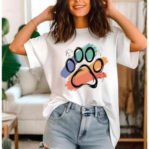 เสื้อยืดผ้าฝ้ายอินเทรนด์น่ารักสบายสำหรับผู้หญิงเด็กฤดูร้อนนุ่มน้ำหนักเบาระบายอากาศได้ดีแห้งเร็วเสื้อลำลองสำหรับการเล่นกับเด็กๆในโรงเรียน - Product Image 1