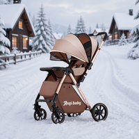 Poussette Urbaine pour Appartement, Pliage Plat, Coussin Kaki, Idéale pour Courte Distance, avec Porte-Porte-Bébé