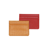 Porte-cartes de visite en cuir véritable minimaliste unique pour carte d'identité professionnelle et cartes de crédit - Étui multifonctionnel pratique