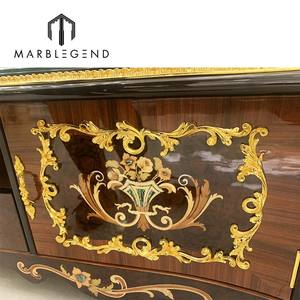 Meubles de salon de luxe au prix fabricant, ensembles de meubles en bois brun royal avec armoire de rangement - Product Image 6
