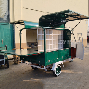 รถเข็นขายอาหารไฟฟ้าสามล้ออเนกประสงค์สีเขียว รถขายอาหารเคลื่อนที่ รถขายอาหารเช้า - Product Image 3