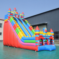 Château gonflable à thème château avec toboggan double piste et design robot pour fêtes d'enfants, utilisation intérieure/extérieure, location commerciale