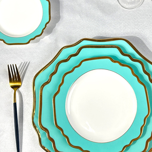 <b>Cheap</b> China Dishes Noritake Dinnerware Sets Wholesale Ceramics Fine Bone China Vajilla De Light Green Sun Flower - Product Image 6