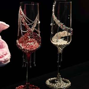 Copa de Champán Decorada con Mariposas y Flores Eternas, Material para Manualidades, Regalo para Bodas, Compromisos y Rituales - Product Image 3