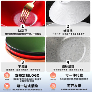 Grand bol en mélamine bicolore, texture rocheuse, intérieur blanc givré, extérieur rouge, pour nouilles et plats chauds, usage domestique - Product Image 5