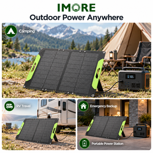Panel Solar Monocristalino Plegable de 100W, ETFE IP67, Ligero, Plegable en 2, para Camping, Senderismo, Viajes y Estaciones de Energía Portátiles - Product Image 4