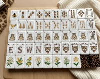 Set Mahjong Amerika Motif Leopard untuk Wanita, 160 Buah dengan Alas, Set Lengkap, Ubin Akrilik Berkilau, Anti Selip, Dapat Disesuaikan