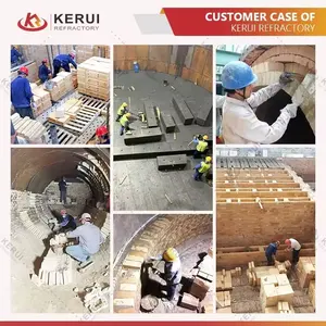 KERUI Customized Refractory Bricks Fused Cast Fire High Alumina Block White Mullite Corundum Dense Brick For Hot Blast Stoves