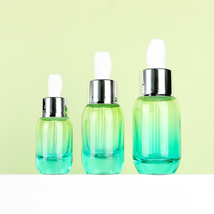 Customized Dropper <b>Bottle</b> Colored Essential Oil <b>Bottle</b> Glass <b>Bottle</b> Customized Cosmetics Container <b>Empty</b> with Pressing Pump Head - Product Image 2