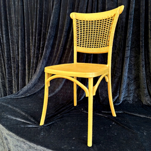 SMOOTH Wholesale Outdoor Wedding Events Decoration Durable Stacking Rattan <b>Back</b> Gold Plastic Resin <b>Chairs</b> - Product Image 1