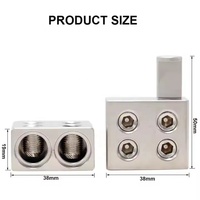 1 paire de réducteurs de tension pour amplificateur audio de voiture, bornes d'alimentation, double entrée 1/0 AWG vers 1/0 AWG, pour décharge d'amplificateur