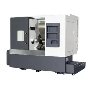 Hassas Metal torna Ck6140 H yatay Mini Ck0632 ile otomatik Ck6136 6140 Fanuc kontrol çift mili Cnc İsviçre torna Machi