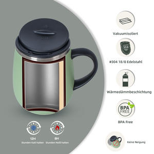 Termo de Oficina de Acero Inoxidable con Aislamiento al Vacío <span class=keywords><strong>IDEUS</strong></span> Regular, Taza de Café Portátil a Prueba de Frío - Product Image 4