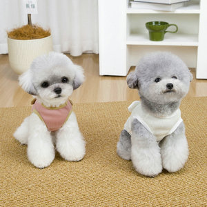 Vêtements pour chiens : Nouvelle collection printemps-été, gilet fin et mignon à motif gaufré visage d'ours, style occidental, pour Bichon Frisé et Yorkshire Terrier - Product Image 2