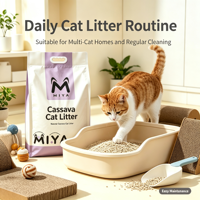 Litière agglomérante biodégradable écologique à base de manioc, absorption rapide, faible émission de poussière, agglomerations fermes, contrôle des odeurs à base végétale pour chats