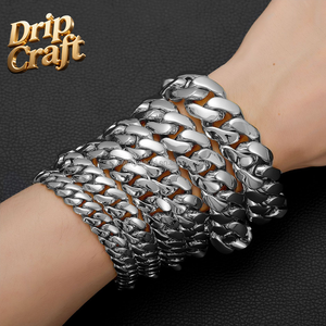 <span class=keywords><strong>Catena</strong></span> <span class=keywords><strong>Cubana</strong></span> Hip Hop 14K-18K in <span class=keywords><strong>Acciaio</strong></span> Inossidabile 904L Placcato Oro, Argento, Oro Rosa, 6mm-22mm, Logo Laser Gratuito - Product Image 5