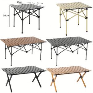 Table pliante d'extérieur réglable pour pique-nique, camping, plage, repas, voyage et barbecue - Product Image 1