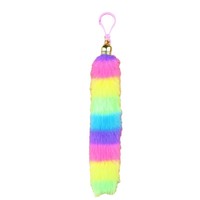 En stock, Breloque porte-clés en peluche style européen avec pompon en fourrure coloré, Pendentif de sac, Accessoire de décoration animalier DIY, Origine Chine