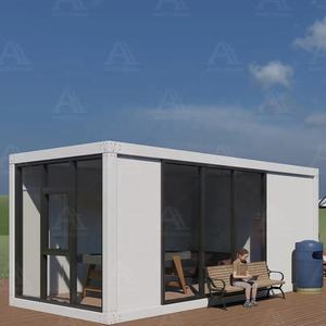 Rumah Modular Ante struktur baja galvanis kontemporer 20 kaki 40 kaki rumah wadah bahan Panel Sandwich Hotel Villa baja - Product Image 4