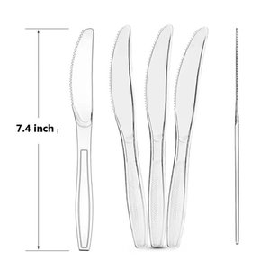 Bộ dao dĩa nhựa dùng một lần cao cấp 7 inch, chất liệu nhựa PS, màu trắng/đen - Product Image 6